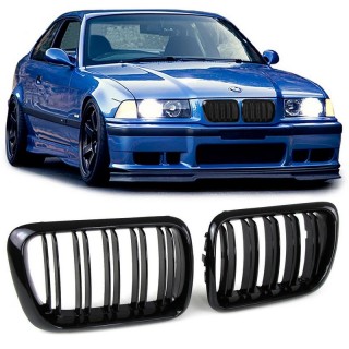 Двойни бъбреци решетки за BMW E36 1996-1999 Черен гланц